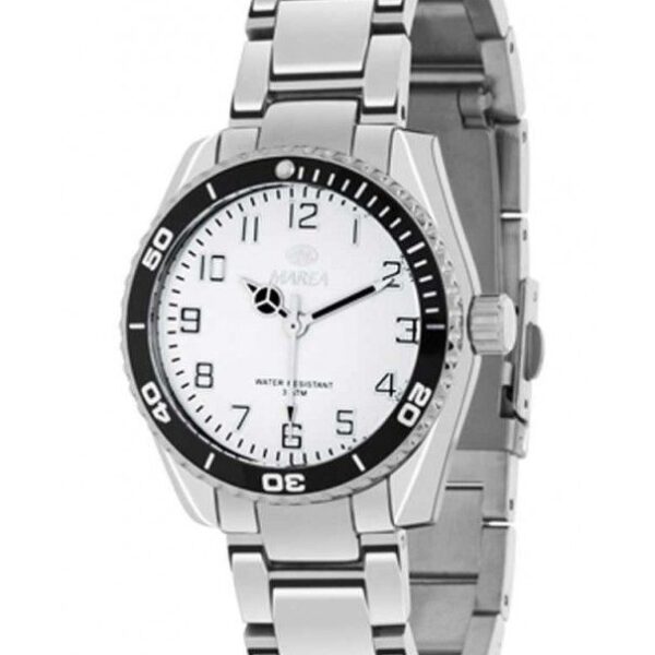 Reloj Marea cadete acero y ip negra/blanca